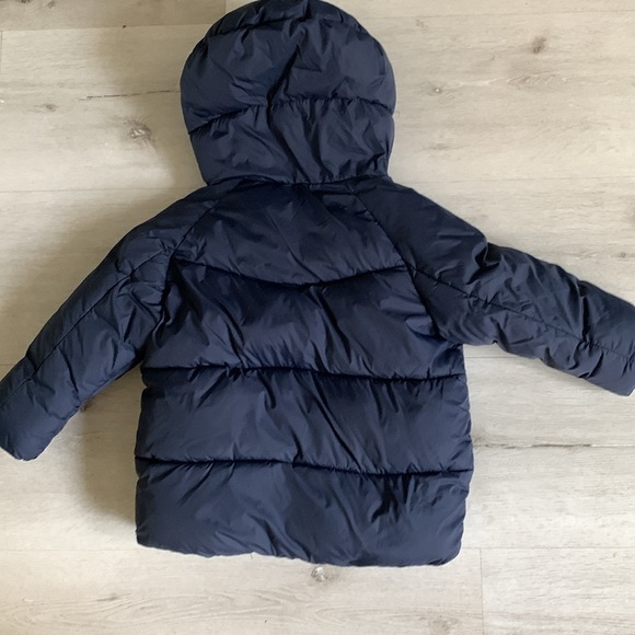 Zara boys puffer coat winter navy blue hooded pocket size 4/5Y - Picture 9 of 9